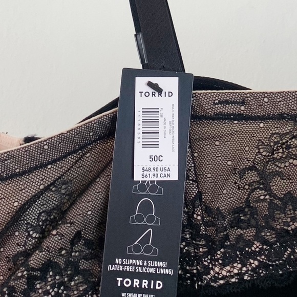 NWT Torrid Black Microfiber Lightly Lined Multi-way Convertible Strapless Bra - Picture 9 of 9